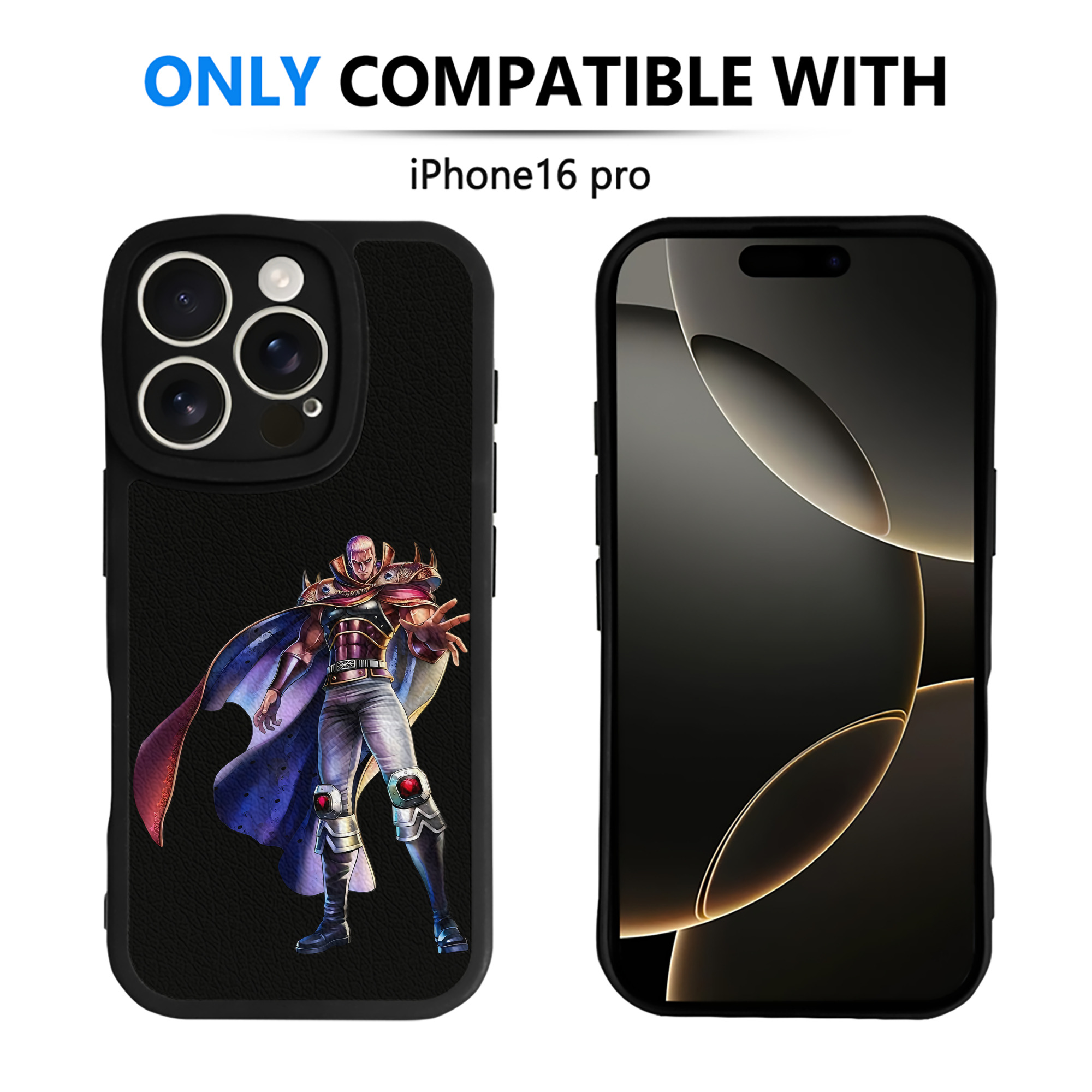 （画像用） 北斗の拳 Fist of the North Star 【iPhone 16シリーズ対応】シリコンスマホケース（レザー調） 材質：シリコン